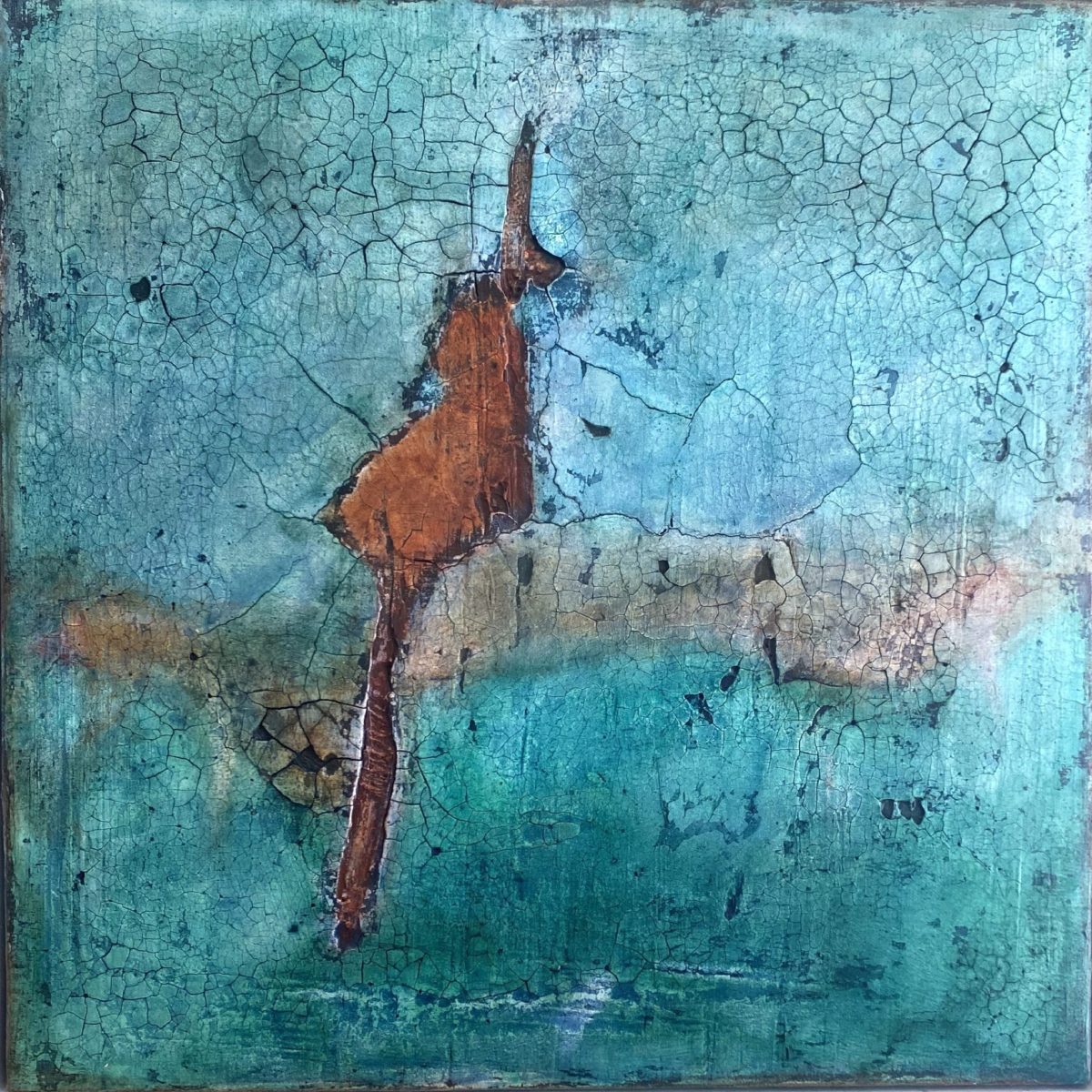 Stille I Fresko auf Leinwand l 50 x 50 cm.